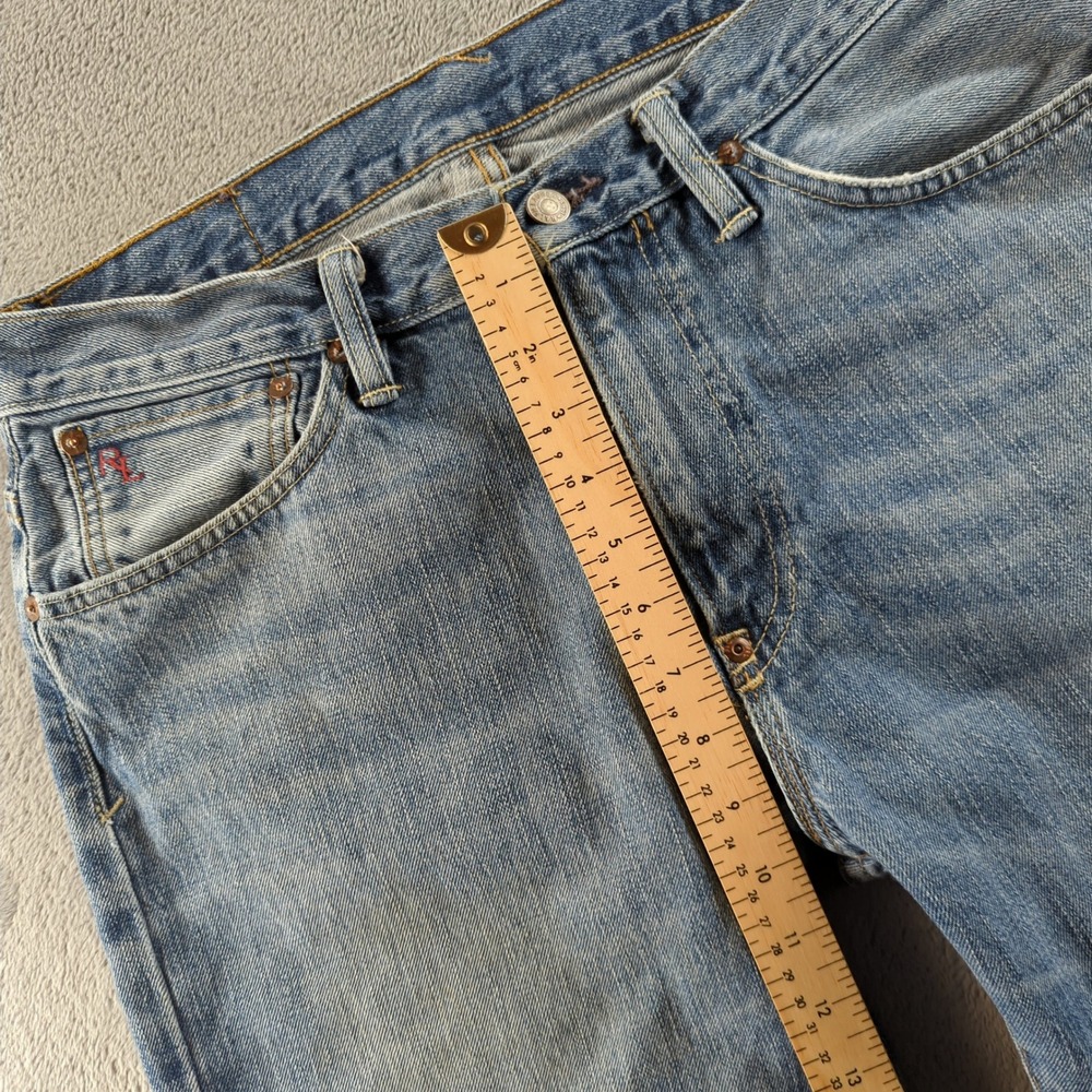 Polo Ralph Lauren Jean Shorts Mens 32 Blue Light Wash Vintage 67 Cut Off Jorts - Picture 9 of 15